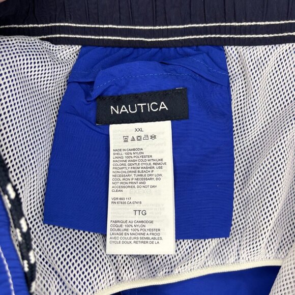 NAUTICA NEW Quick Dry Swim Trunk Mens XXL Bright Cobalt Lined Pockets Drawstring - Picture 7 of 7